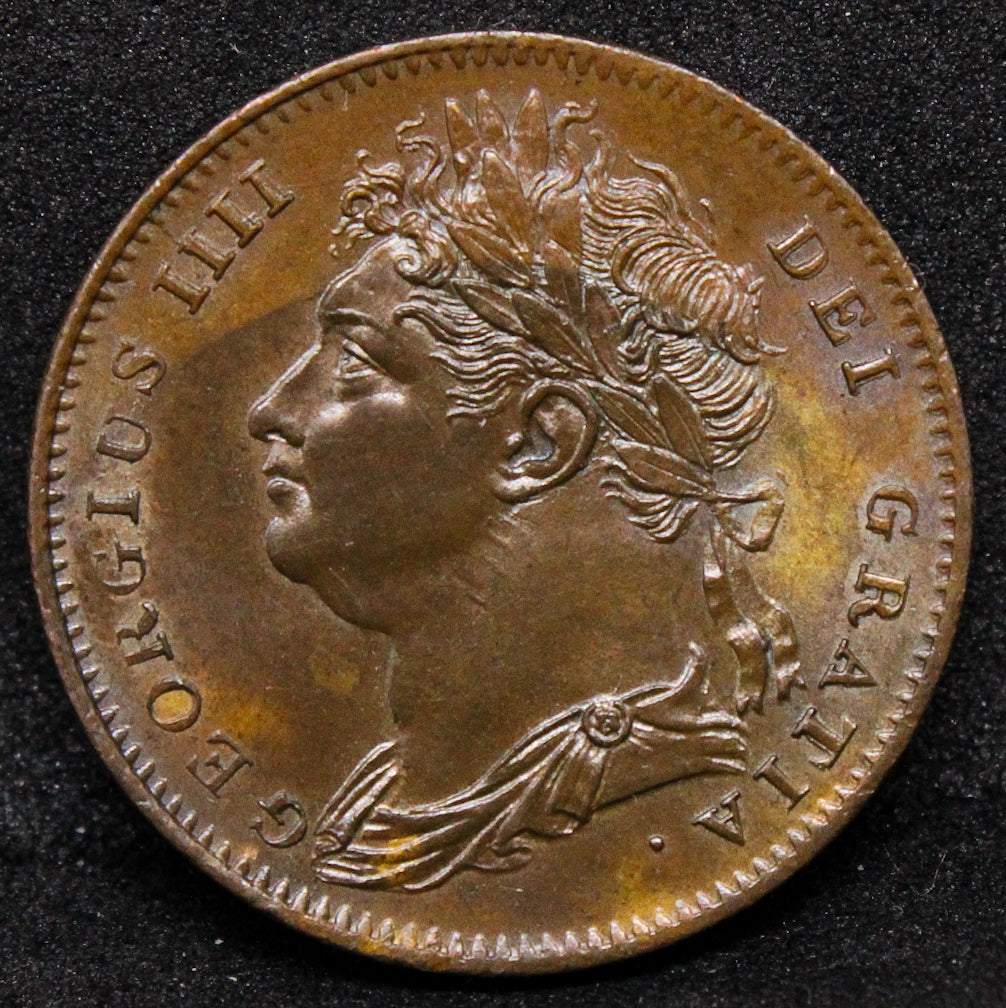 1822 G.BRITAIN FARTHING .NGC MS 64 BN