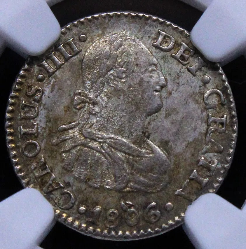 1/2 real 1806 Mo-Th. Mexico, Charles IV. KM-72. NGC MS64. Top pop