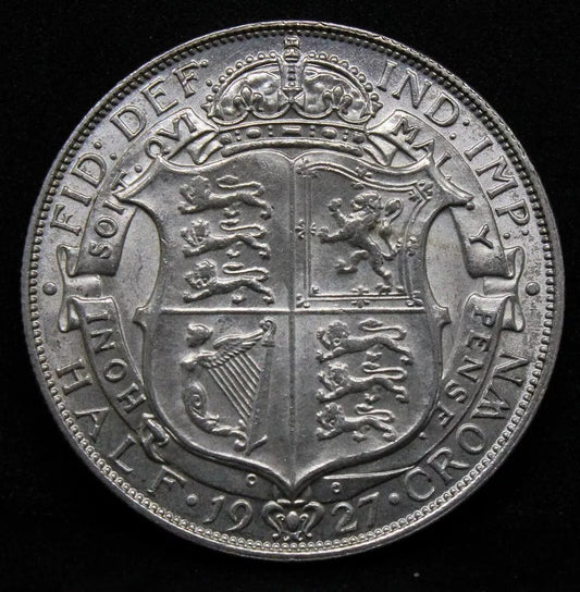 1/2 Crown 1927. George V. S. 4032. UNC SOLD..