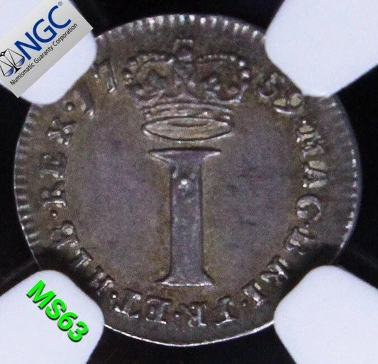 1 Penny (maundy) 1759. George II. S.3715 UNC NGC MS63