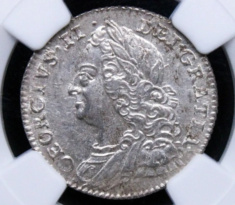 1757 6 Pence, George III. UNC NGC MS63