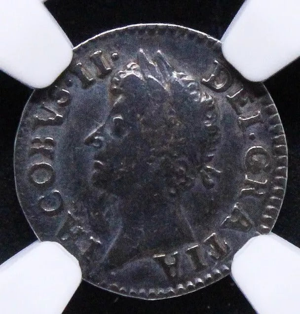 2 pence (maundy issue) 1688/7 (overdate), James II. S.3416 NGC VF25