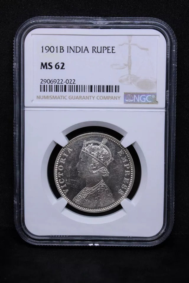 1901-B Victoria India-British Rupee KM 492 UNC NGC MS62