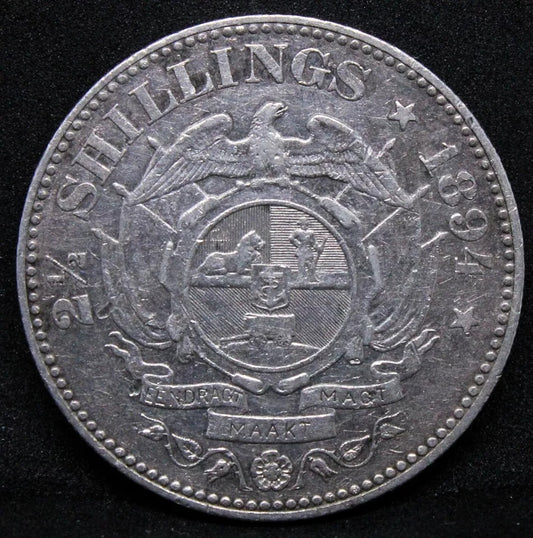 2 1/2 shillings (1/2 Crown) 1894 South Africa. KM-7 SOLD..