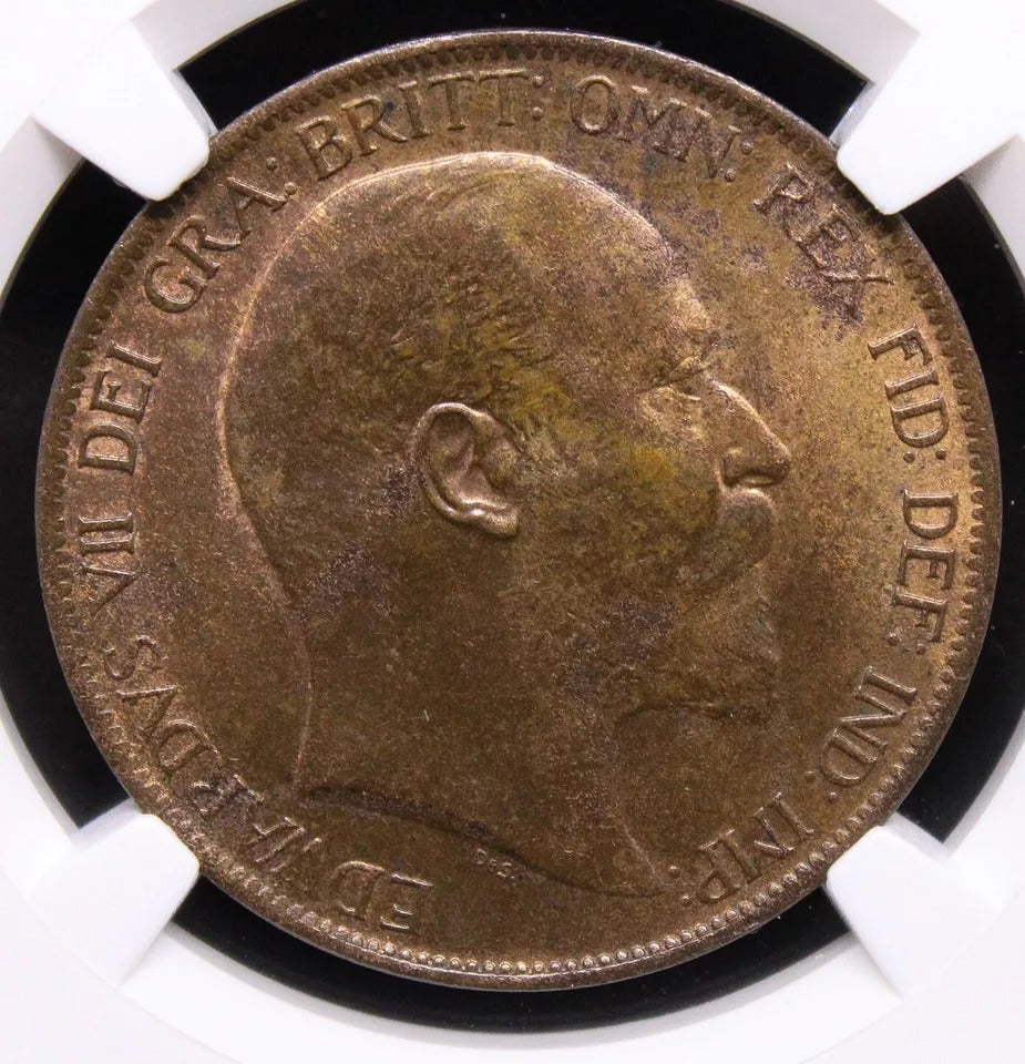 1 Penny 1902. Edward VII. High Tide. S.3990. BU NGC MS63 RB