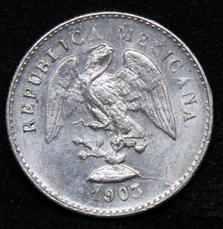 1903 Mexico 5 Centavos Mo-M.  Mexico City  Mint. KM-400.