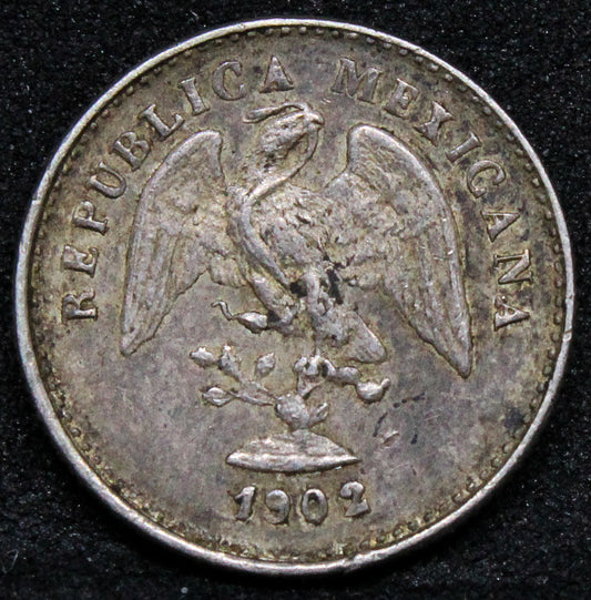 1902 Mexico 5 Centavos Cn-Q.  Culiacán Mint. KM-400.