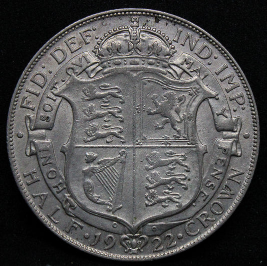 1922 1/2 Crown , George V. S.4021. EF