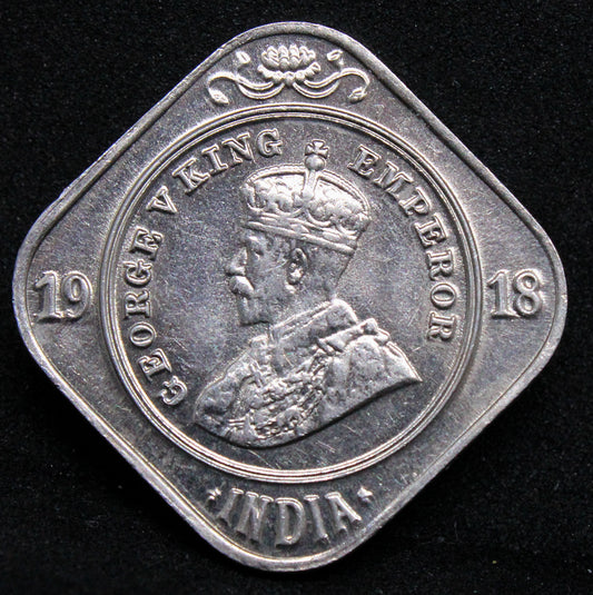 1918 2 Annas, British-India. George V. UNC