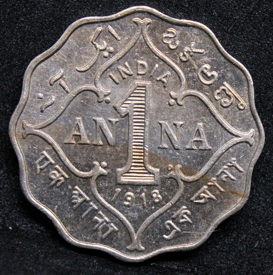 1918 1 Anna, British-India. George V. UNC