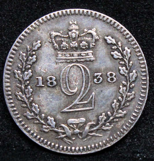 1838 Maundy 2 pence (or colonial Circ Issue), Queen Victoria. S.3919