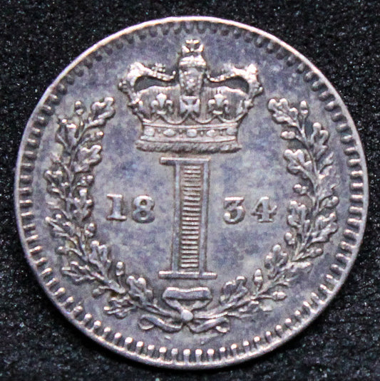 1834 1 Penny, Maundy Issue. William IIII. S.3844. aUNC