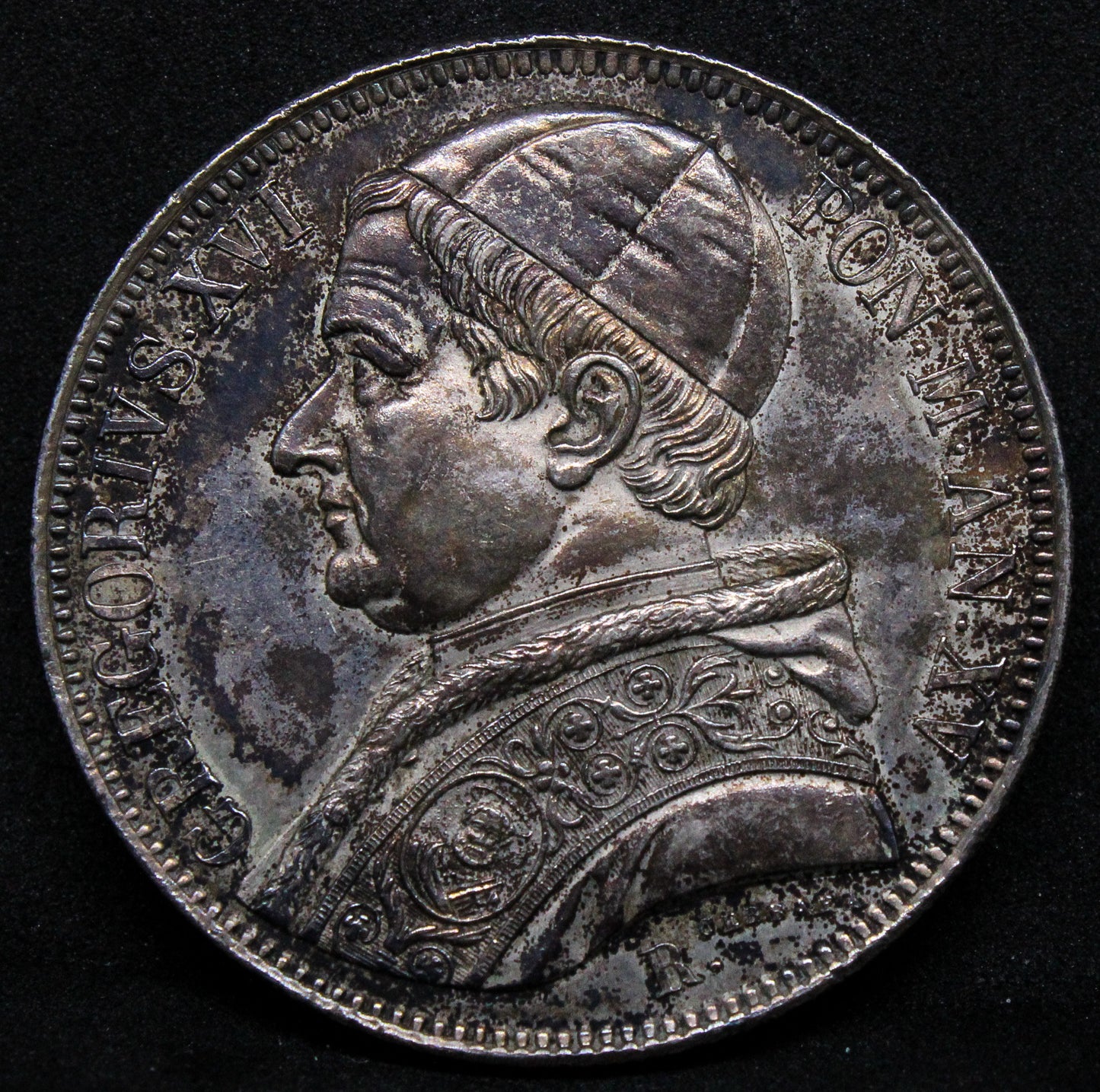 1845 Scudo, Papal States Silver crown. Gregory XVI. KM-1324. UNC