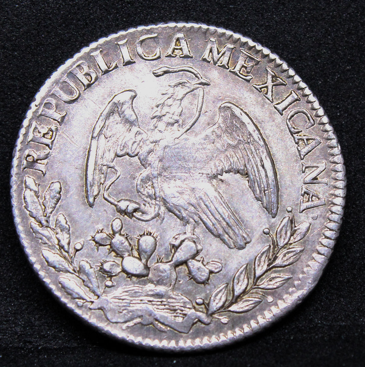 1827 Mo-Jm 2 Reales, Mexico Silver Coin. KM-374.10 aUNC