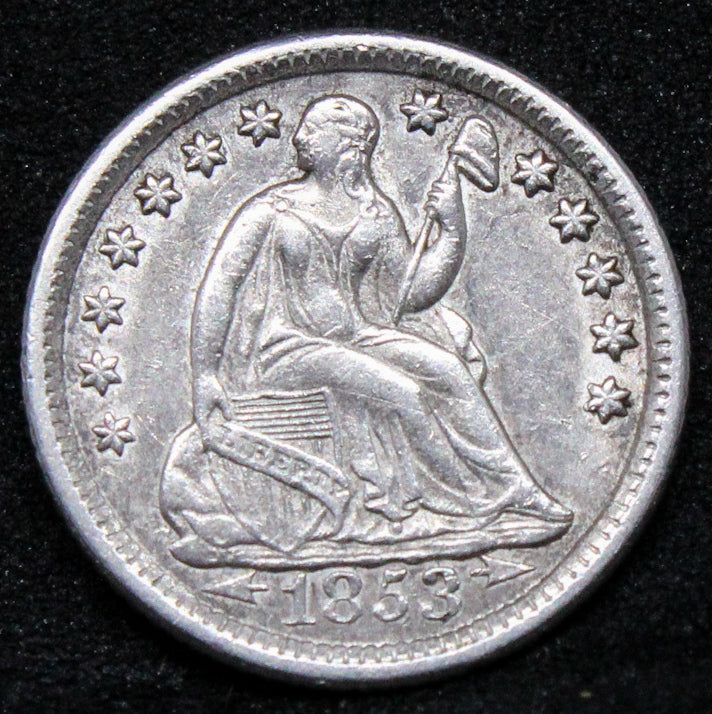 1853 -O  Liberty Seated Half Dime , USA/United states silver coin , AU