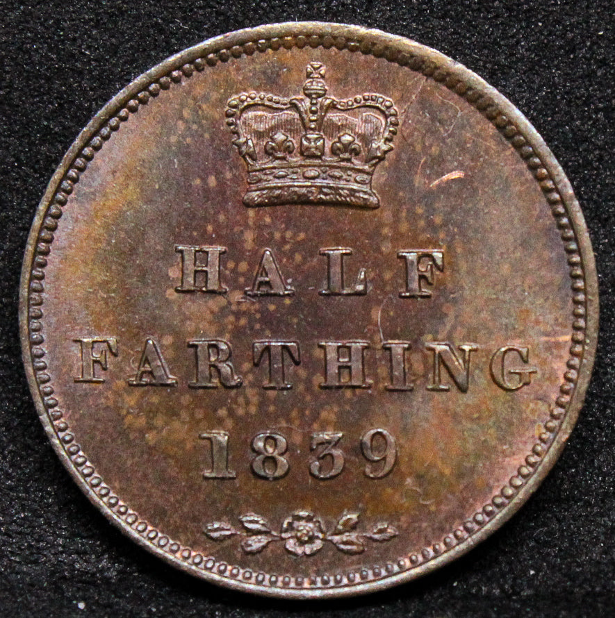 1839 1/2 Farthing, Queen Victoria. S.3951. UNC