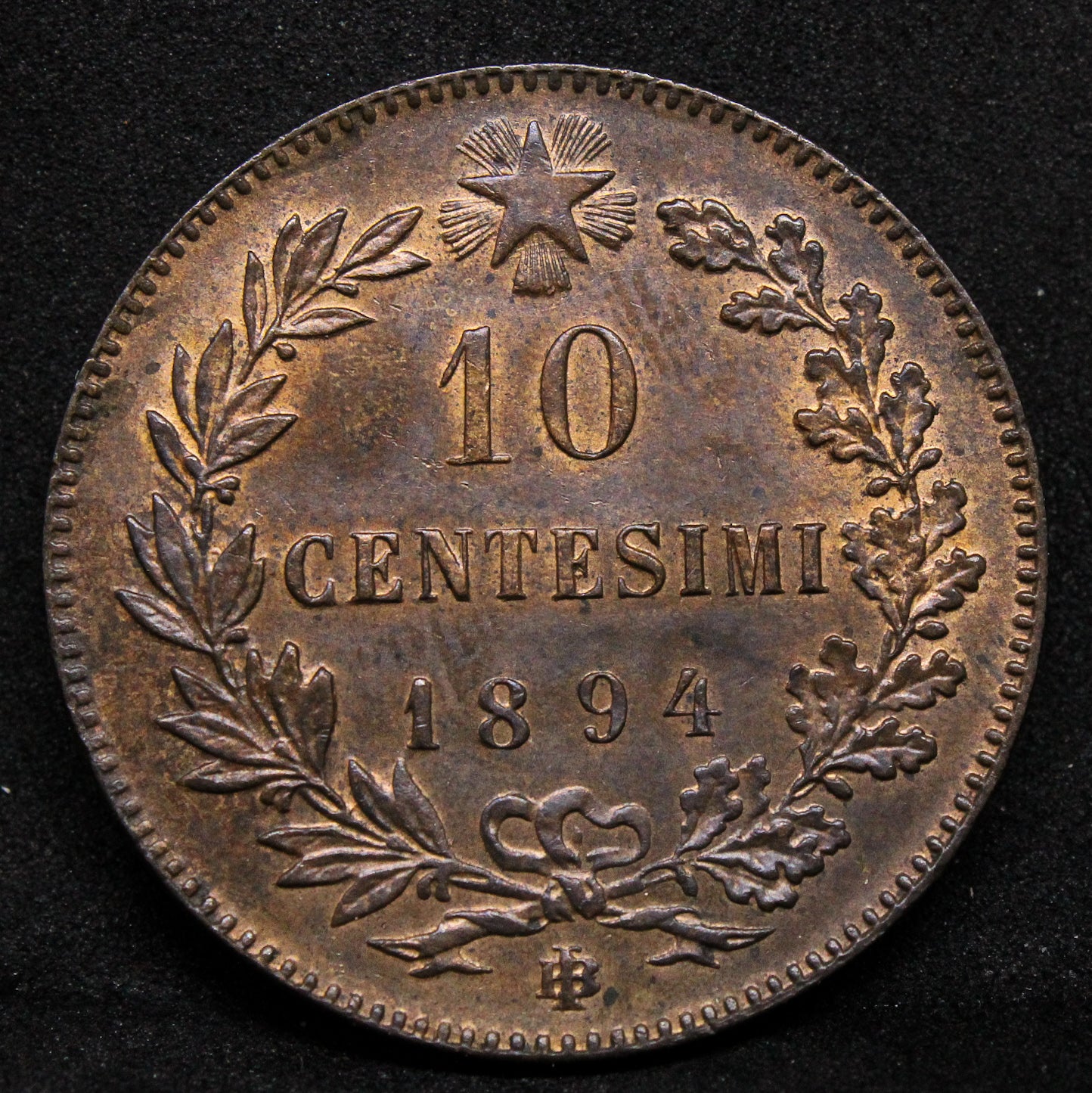 1894 B/I 10 centesimi Italy , Umberto I  KM-27.1 UNC