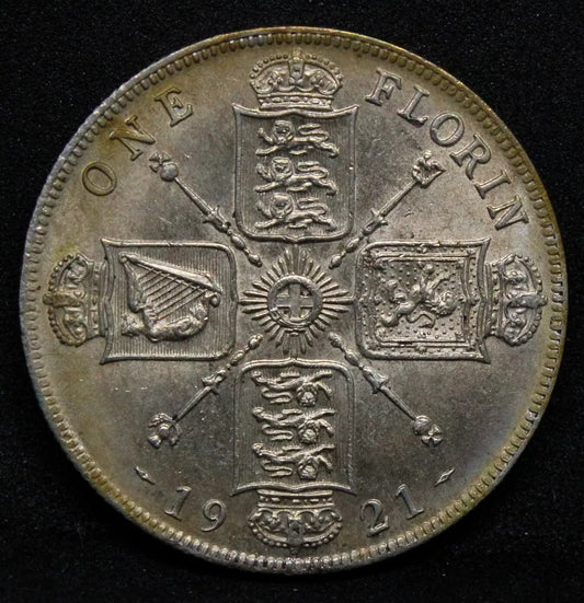 1 Florin 1921. George V. S.4022. UNC SOLD..