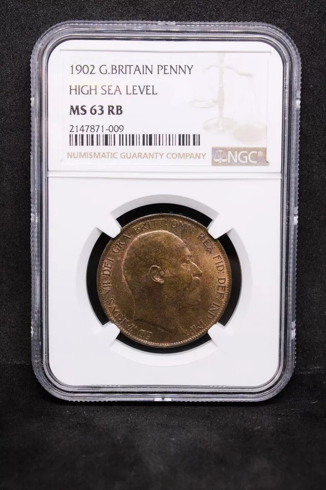 1 Penny 1902. Edward VII. High Tide. S.3990. BU NGC MS63 RB