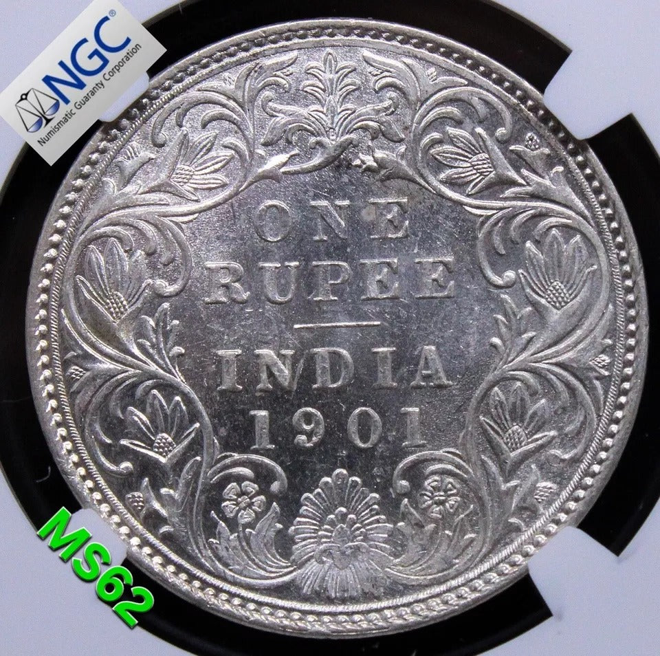 1901-B Victoria India-British Rupee KM 492 UNC NGC MS62