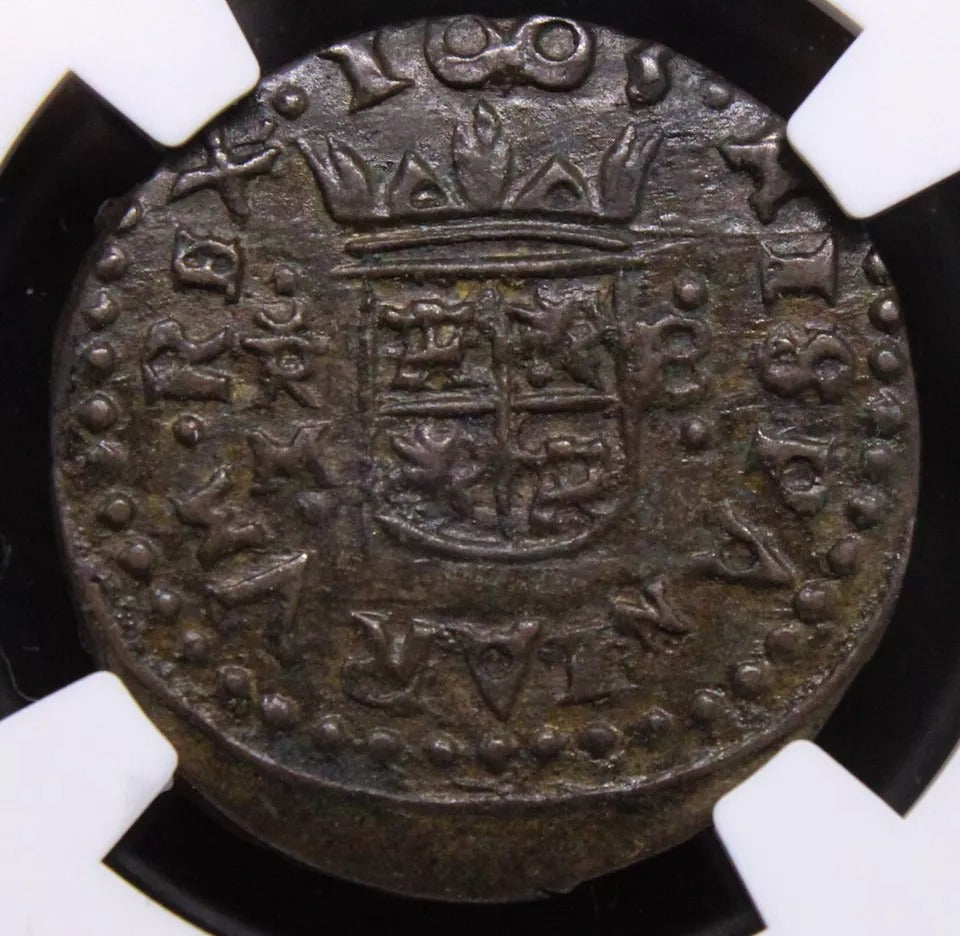 8 Maravedis 1663-M - Felipe IV. Trujillo. KM-171. NGC MS64BN