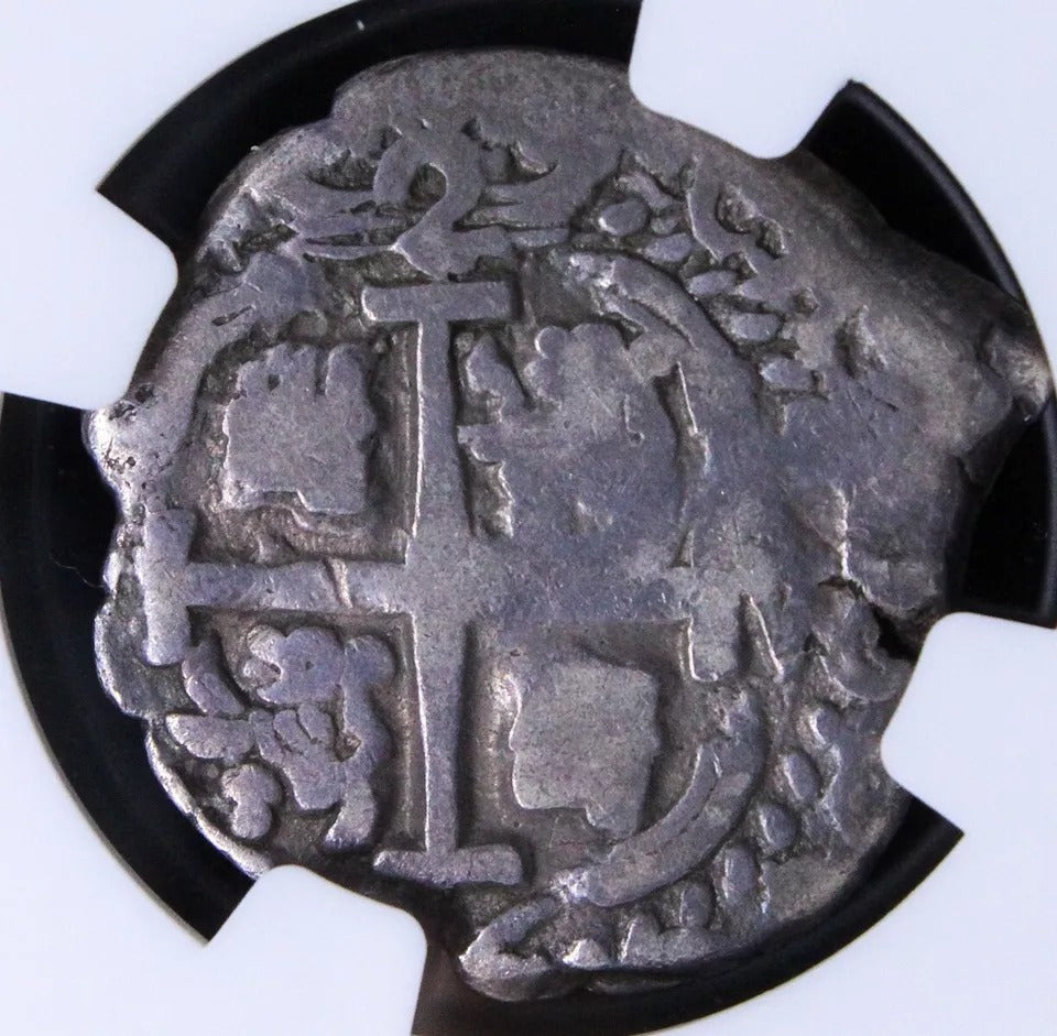 1696 P VR 2 Reales, Bolivia. Spanish Colonial Carlos II. KM-24 NGC F15