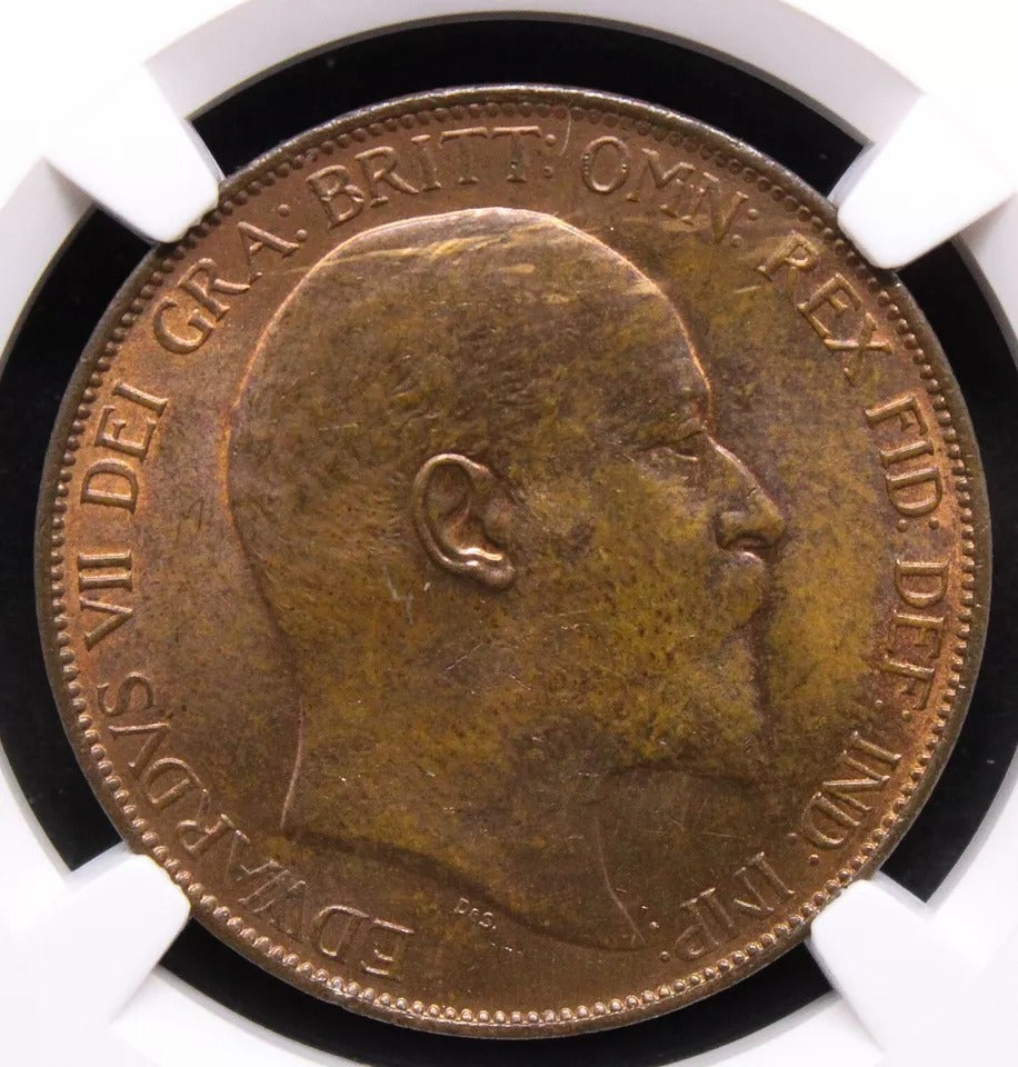 1 Penny 1902. Edward VII. High Tide. S.3990. BU NGC MS63 BN