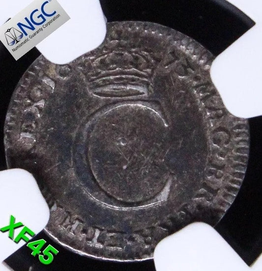 1 penny (maundy issue) 1673. Charles II. S.3390. NGC XF45