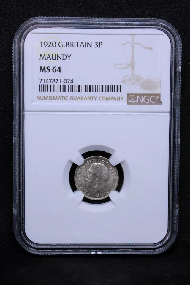 3 pence (maundy issue) 1920. George V. S.4018. UNC NGC MS64