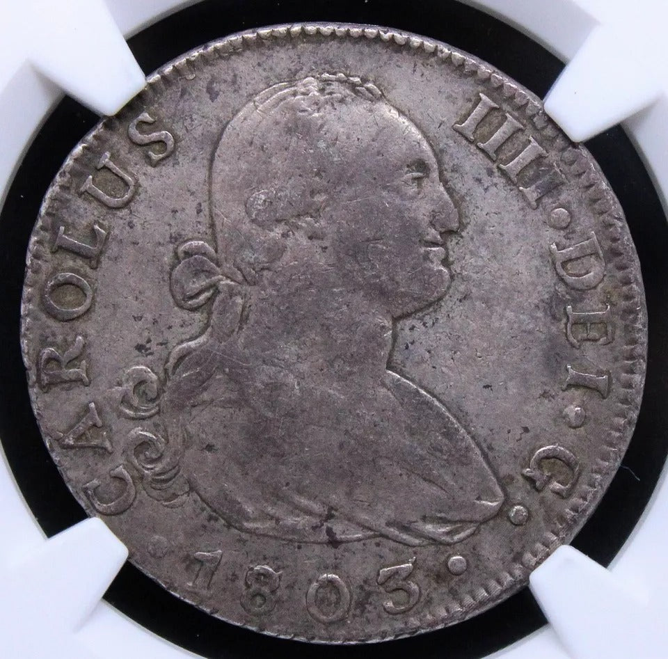 4 Reales 1803/795 S CN (overdate), Spain. KM-431.2. NGC XF40