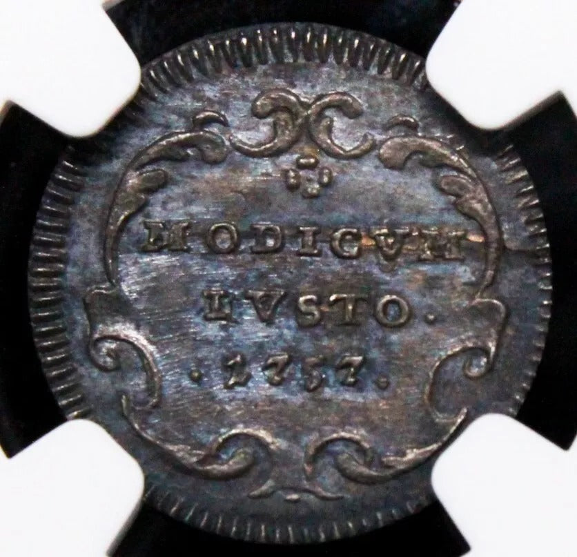 1757 1/2 Grosso, Benedict XIV. Papal States. BU NGC MS65. Km-975