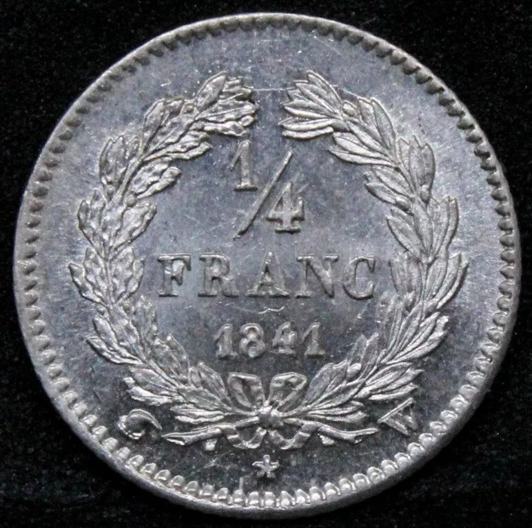 1/4 Franc 1844-A. France. King Louis Philippe. KM-740.1. PCGS MS65