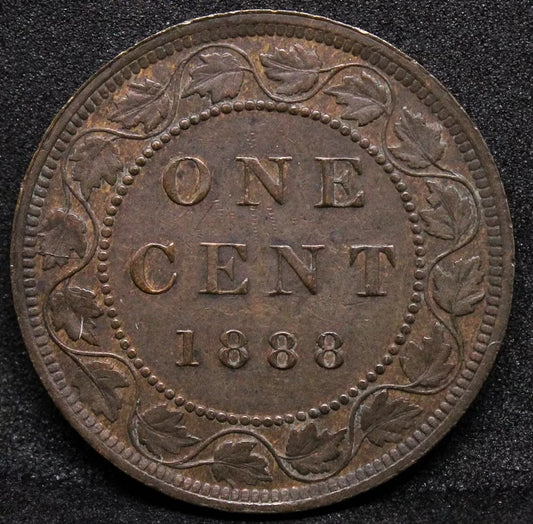 1 cent 1888. Canada Queen Victoria. KM-7 EF.