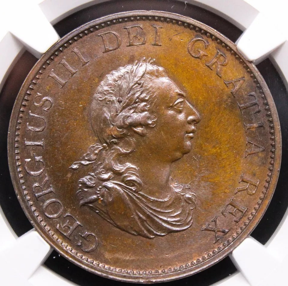 1/2 penny 1799, Great Britain. George III. S.3778. UNC NGC MS64BN