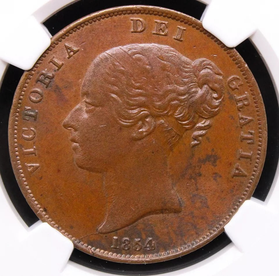 1 penny 1854, ornamental Trident. Victoria. S.3948 UNC NGC MS63BN