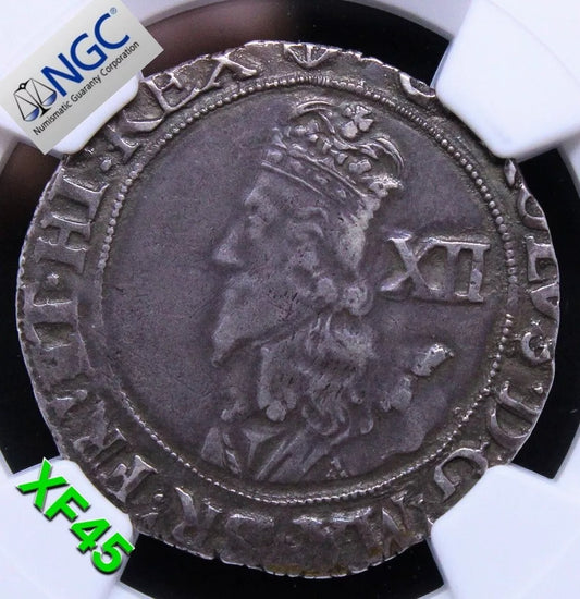 1 Shilling 1638-39, Charles I. S-2797. NGC XF45 Hammered Silver