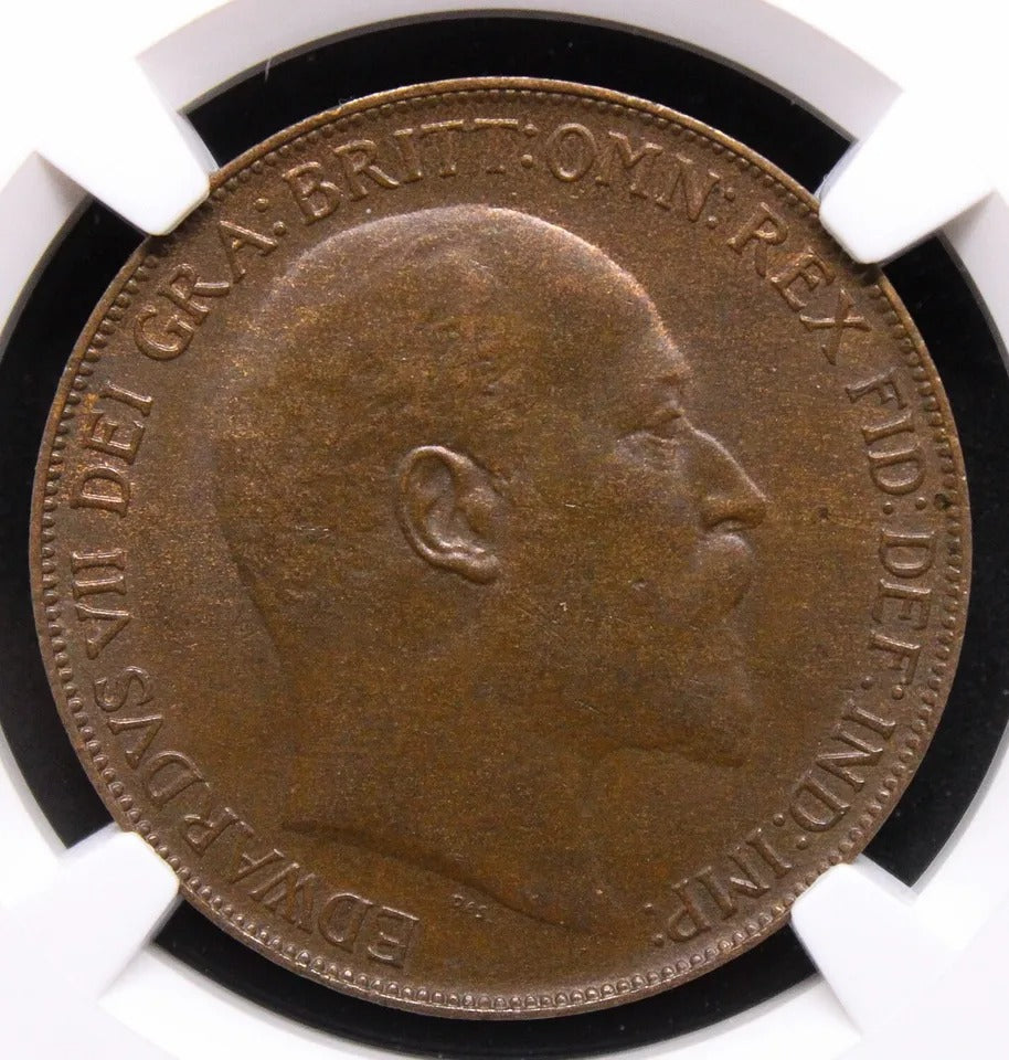 1 Penny 1908. Edward VII. S.3990 NGC UNC MS62 BN