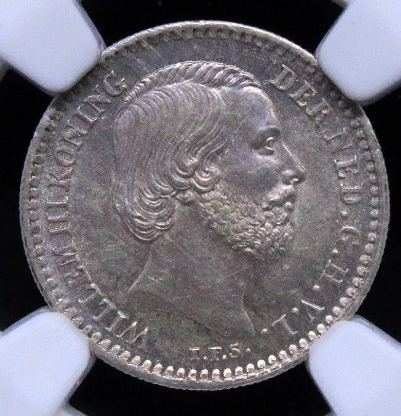 10 cents 1882, Netherlands. William III. KM-80. UNC NGC MS63