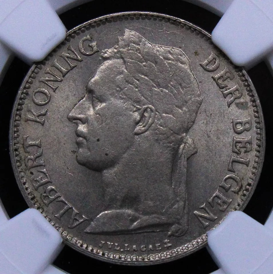 50 Centimes 1928, Belgian Congo, Flemish. KM-22. NGC UNC MS63