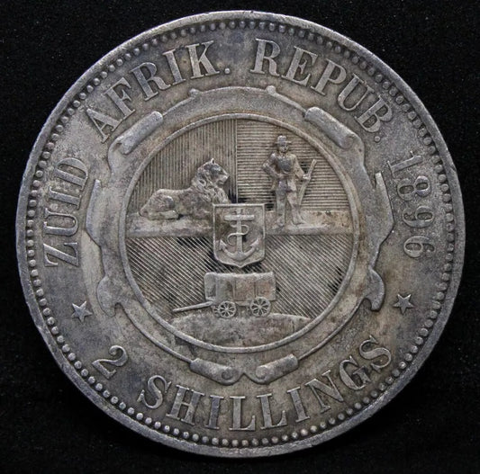 1896 South Africa 2 Shillings, KM-4. aUNC SOLD..