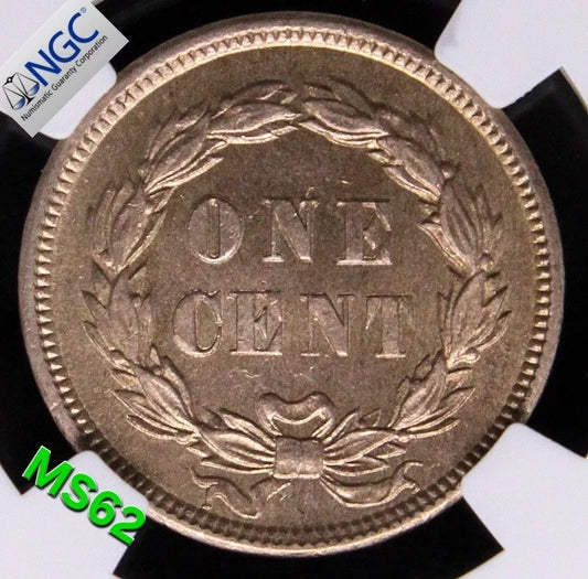 1 Cent 1859, United States USA Coin. UNC NGC MS62