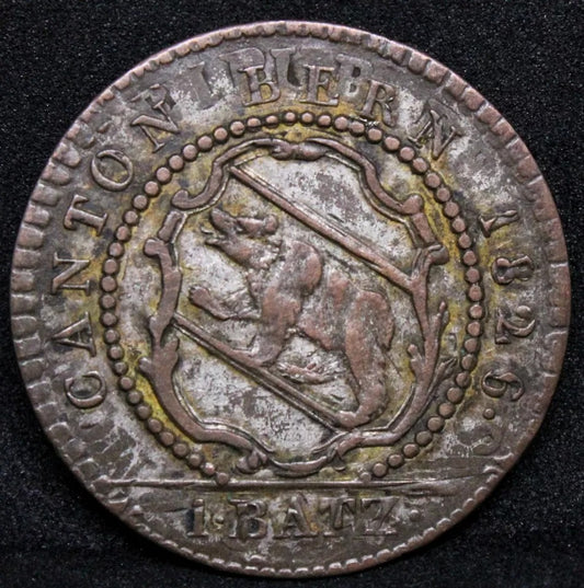 1 Batzen 1826, Bern Canton Switzerland coin. KM#?194. EF