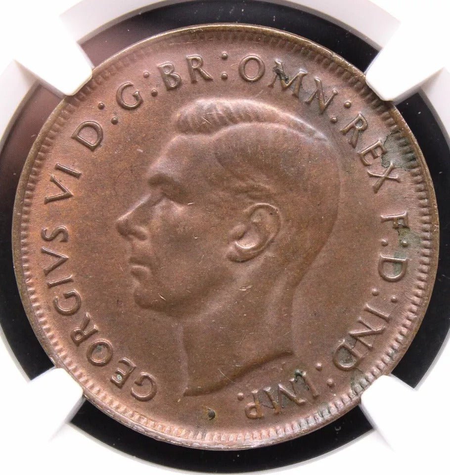 1 Penny 1948, Australia George VI. KM-36. UNC NGC MS63BN