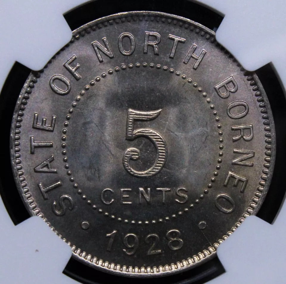 5 cents 1928-H British North Borneo. NGC MS66 KM-5