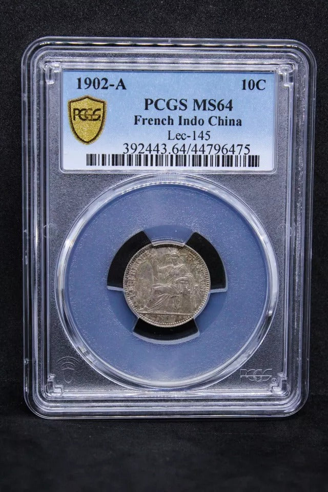 10 Cents 1902-A, Indo-China. KM-9. PCGS MS64